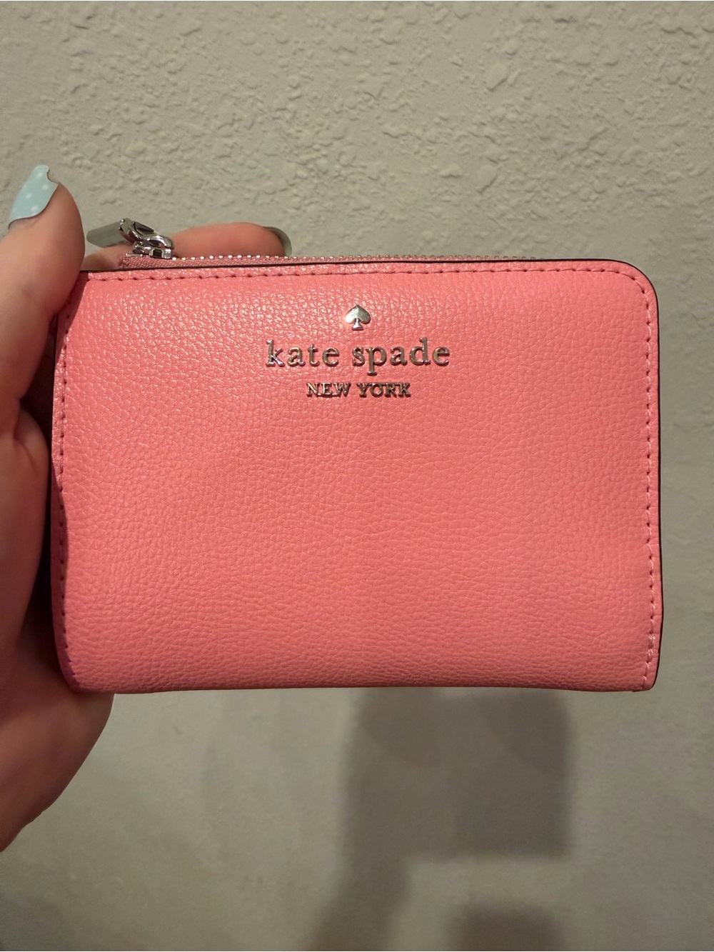 kate spade Coral Pink Leather Zip Wallet